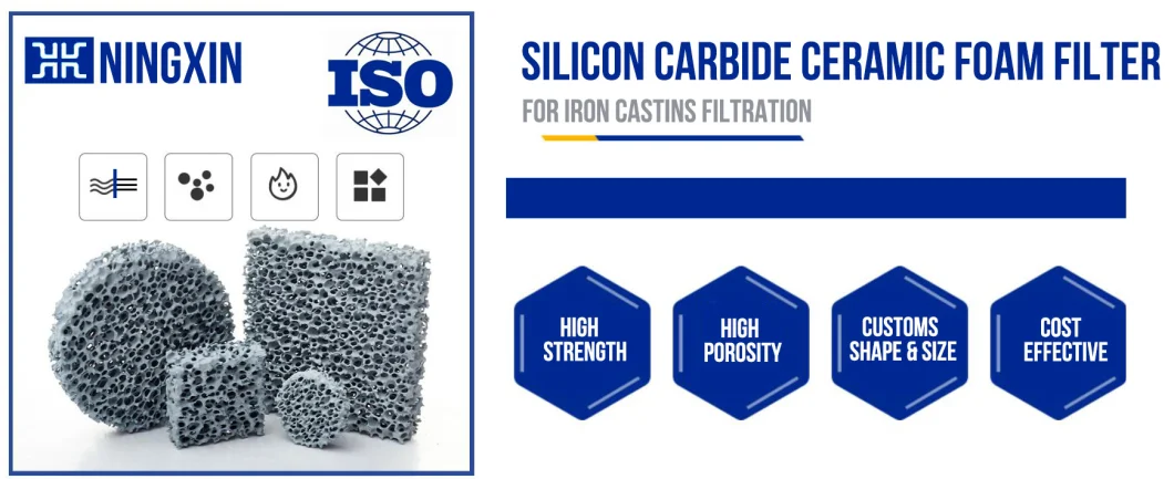 Silicon Carbide Ceramic Foam Filter Sic Foamed Grey Ductile Iron Castings Filtration