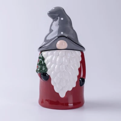 Santa Claus Ceramic Cookie Jar Scandinavian Christmas Style Ceramic Daily Use Products